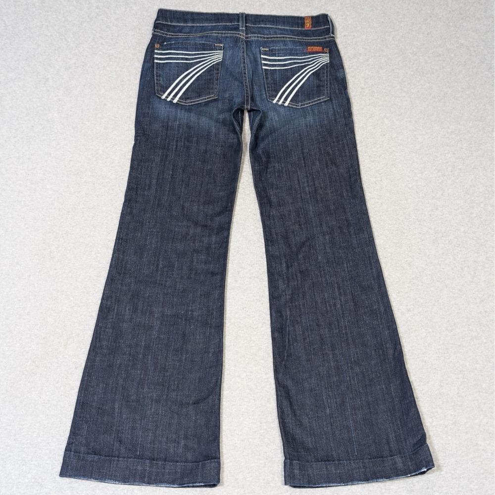 7 For All Mankind Dojo Jeans Womens Size 28 Dark Wash Distressed